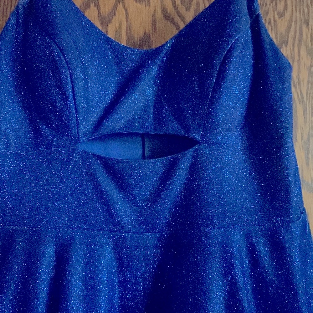 City studio gorgeous sparkly blue dress with pockets size 11 - Picture 2 of 6